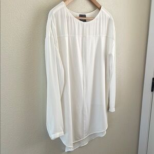 LYSSE New York women’s blouse knit and sheer | ivory | size medium